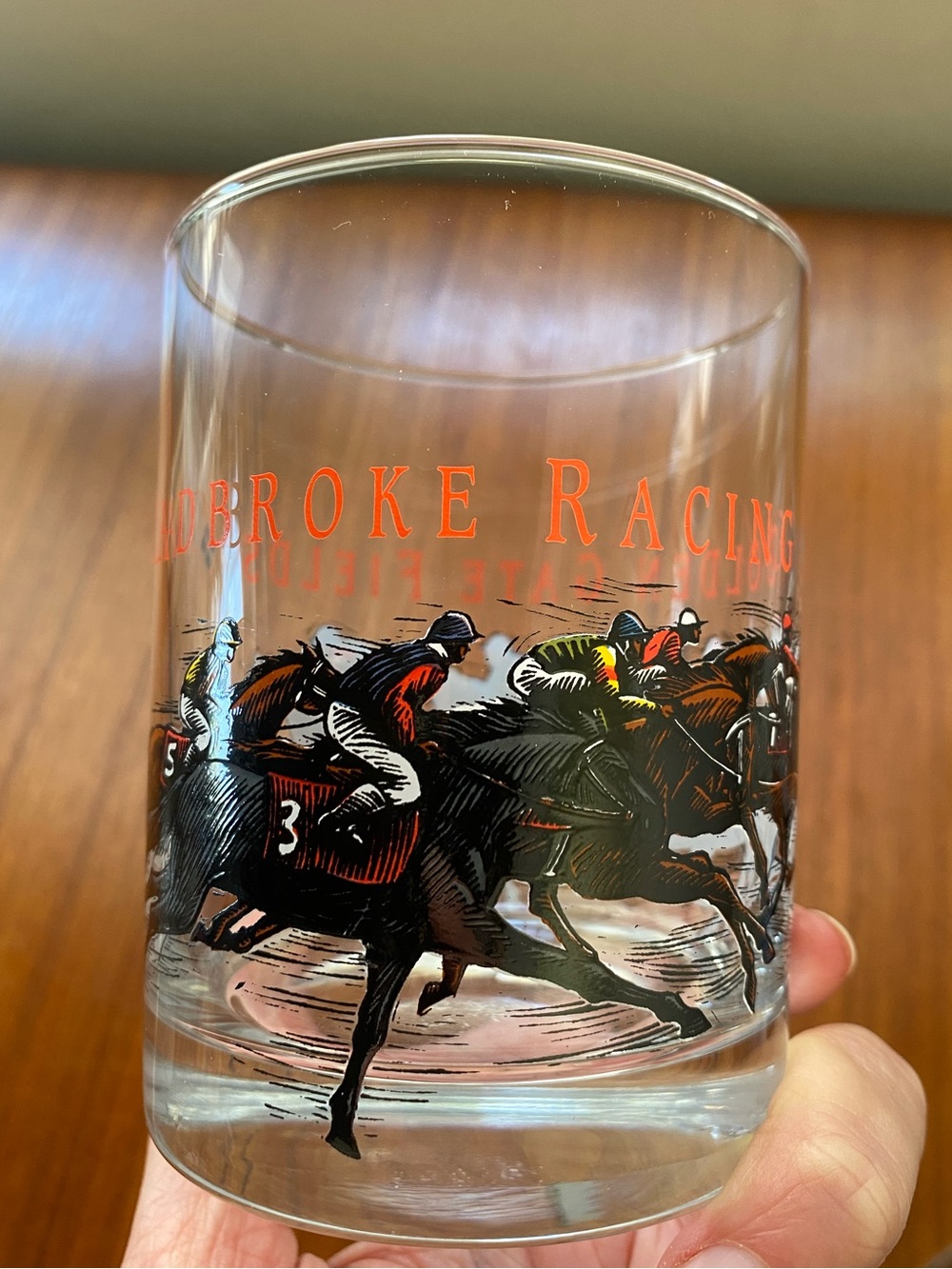 Vintage 80s 90s Golden Gate Field’s Bay Area Horserace Rocks Glasses Barware